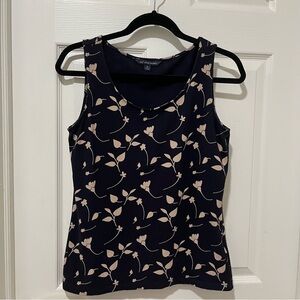 Brooks Brothers Black and Tan Fitted Sleeveless Tank Top